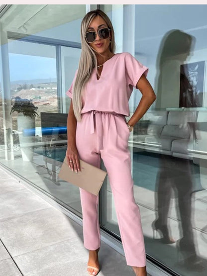 Lotte | Jumpsuit with Short Sleeves and Belt