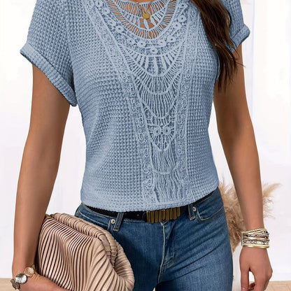 Lotte | Lace Insert T-Shirt with Round Neck