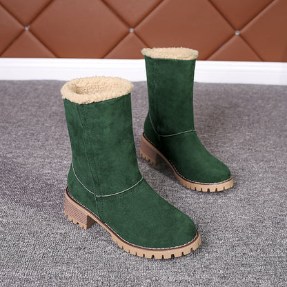 Lotte | Fluffy Ankle Boots with Thick Heel