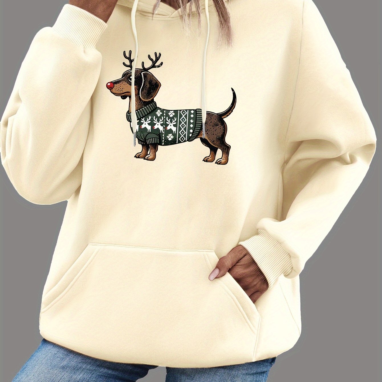 Lotte | Cute Christmas Hoodie with Dachshund Print