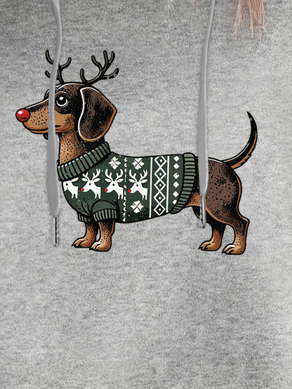 Lotte | Cute Christmas Hoodie with Dachshund Print