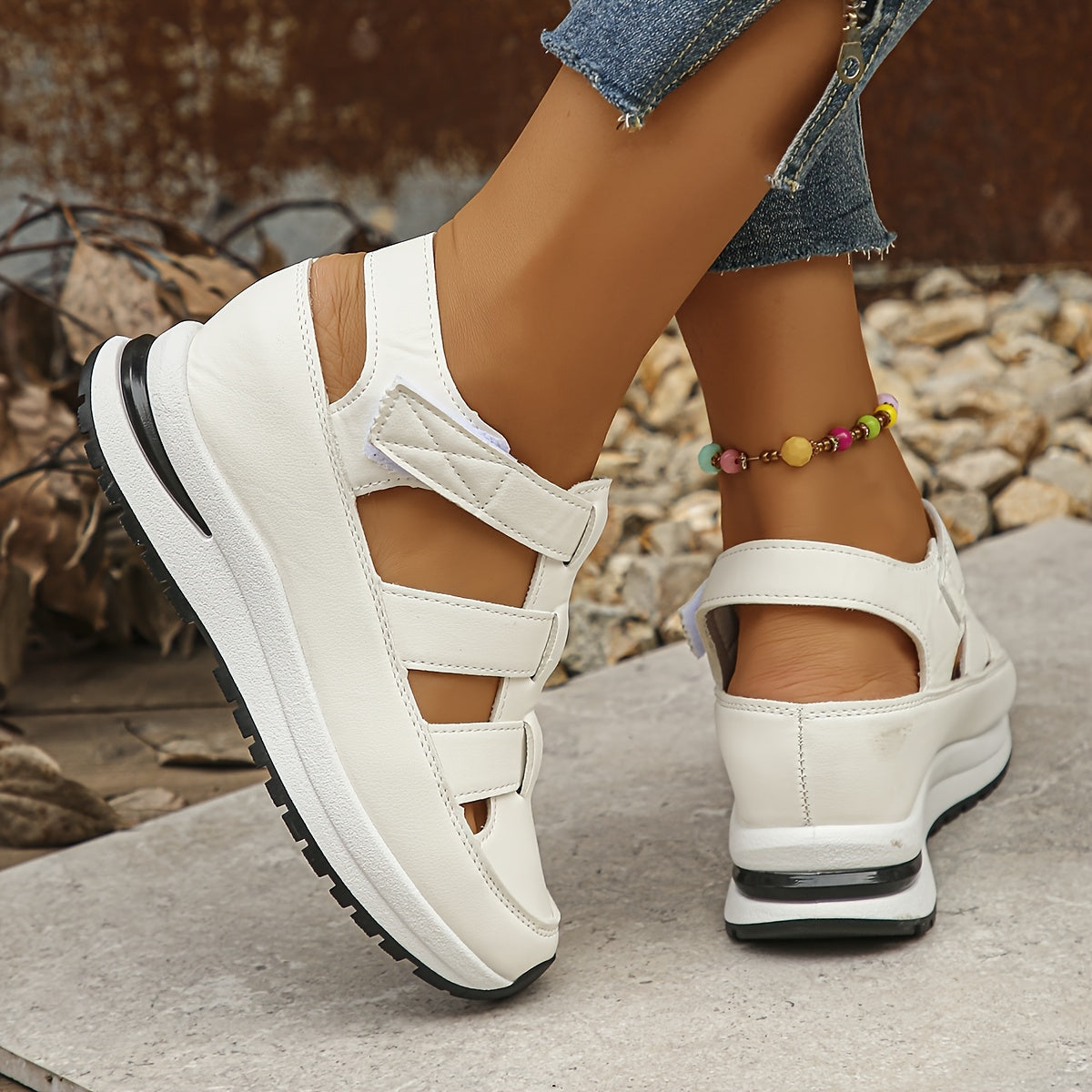 Lotte | Soft Sole Platform Sandals with Round Toe