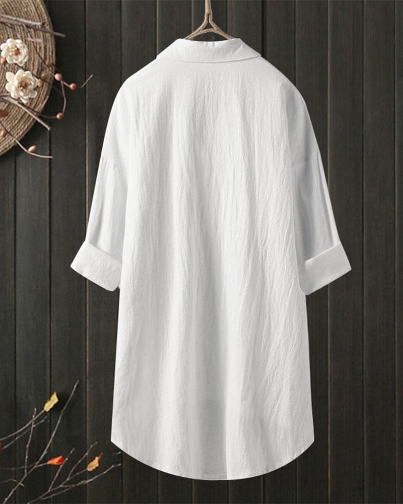 Louise | Loose-fitting plain blouse with long sleeves