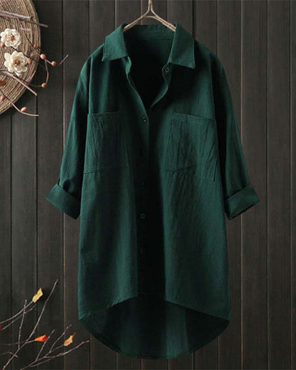 Louise | Loose-fitting plain blouse with long sleeves