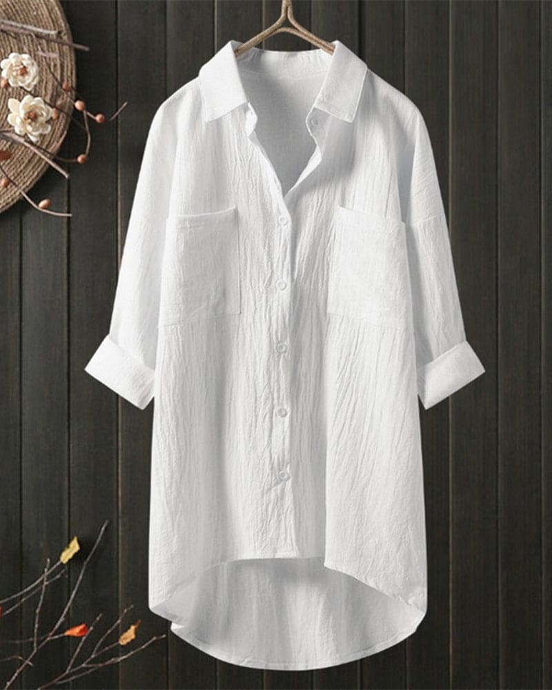 Louise | Loose-fitting plain blouse with long sleeves