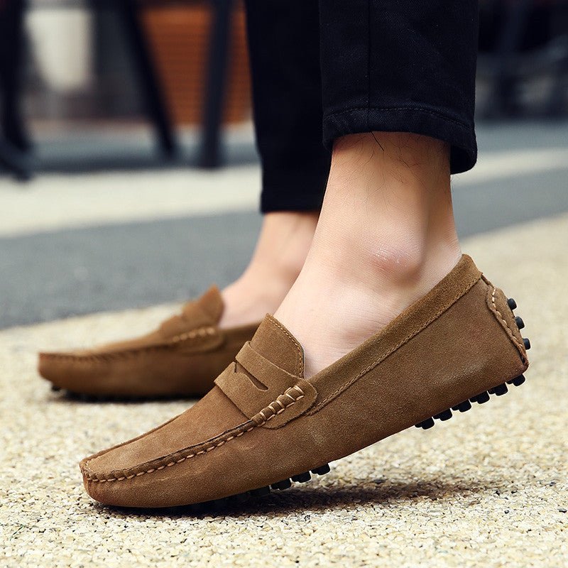 Luca | Slip-resistant Italian men's slip-on loafers made of suede and rubber