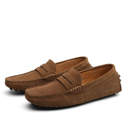 Luca | Slip-resistant Italian men's slip-on loafers made of suede and rubber