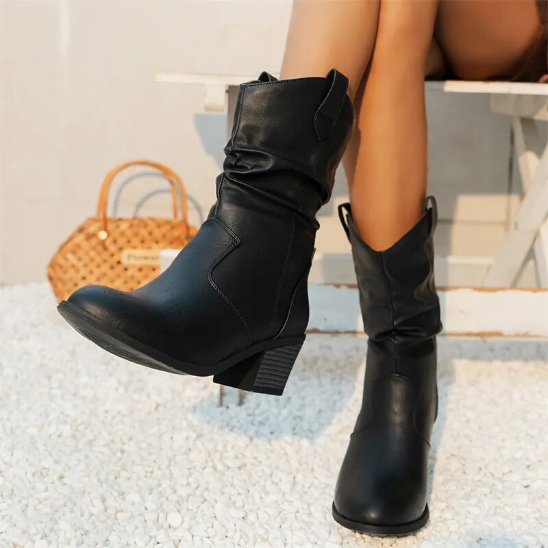 Luna | Western Leather Ankle Boots for Women
