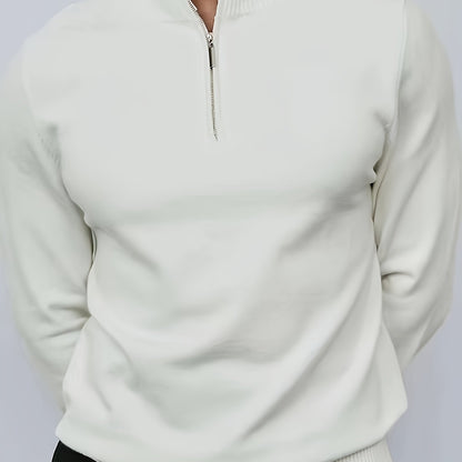 Luuk | Casual men's jumper with half zip and collar