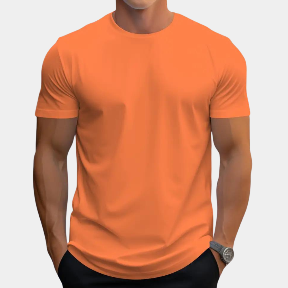 Luuk | Orange Summer T-shirt with Round Neck