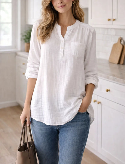 Blouse with Mandarin Collar