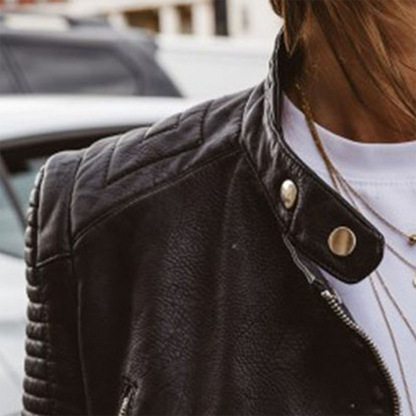 Elegant leather women's jacket