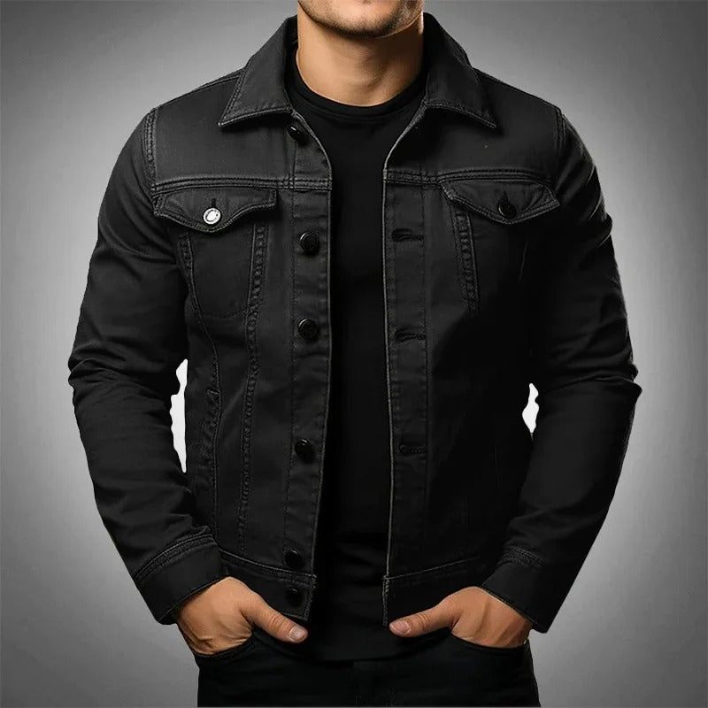 Mats | Black Lightweight Men's Denim Jacket