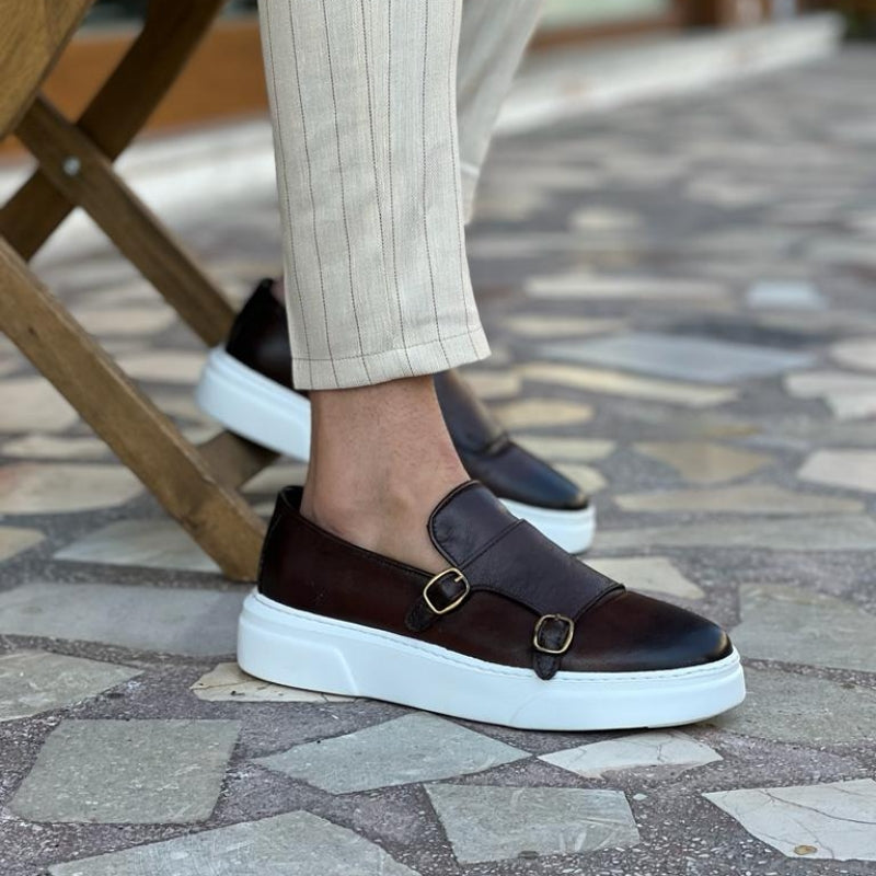 Morris | Modern leather loafers with buckle for men