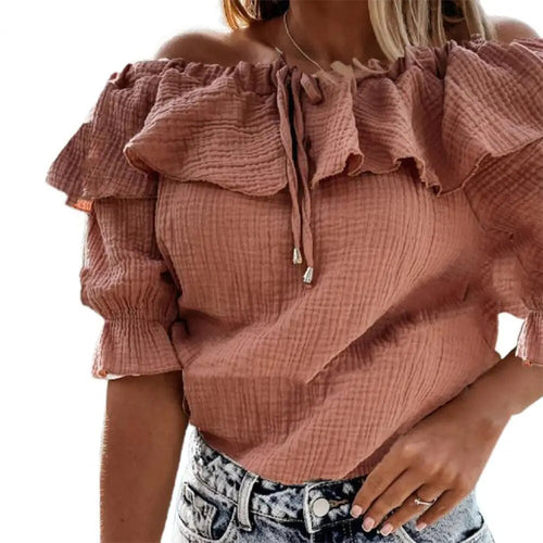 Casual blouse with ruffles