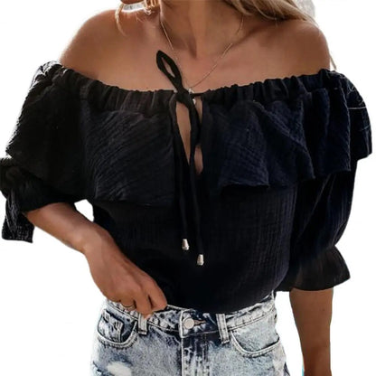 Casual blouse with ruffles