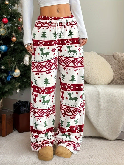 Nina | Casual Christmas Trousers with Drawstring Waist
