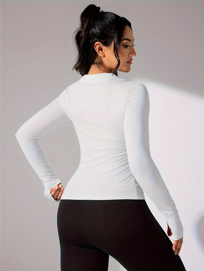 Nina | Plain Colour Casual Sports Jacket with Long Sleeves and Full Zip