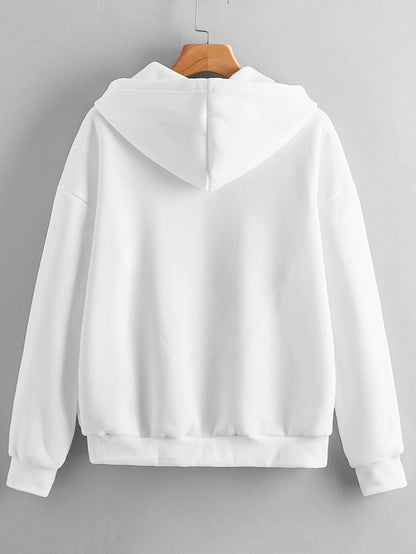 Nina | Plain Colour Hoodie with Drawstring and Thick Zip