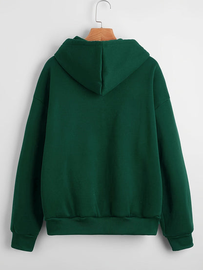Nina | Plain Colour Hoodie with Drawstring and Thick Zip