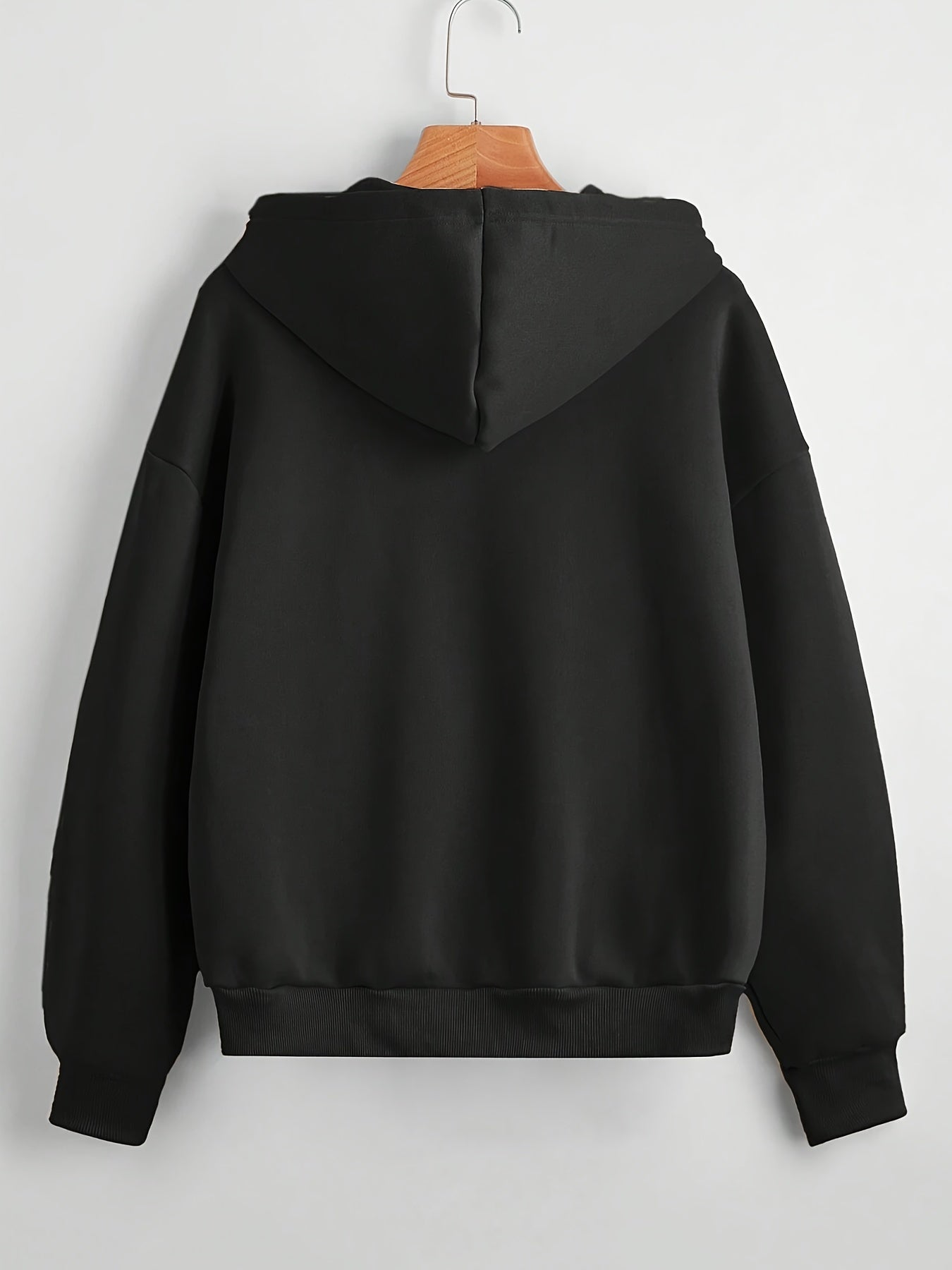 Nina | Plain Colour Hoodie with Drawstring and Thick Zip