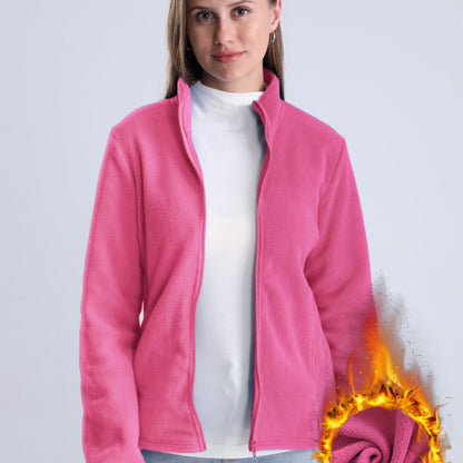 Nina | Plain plush-lined jacket with zip and pockets