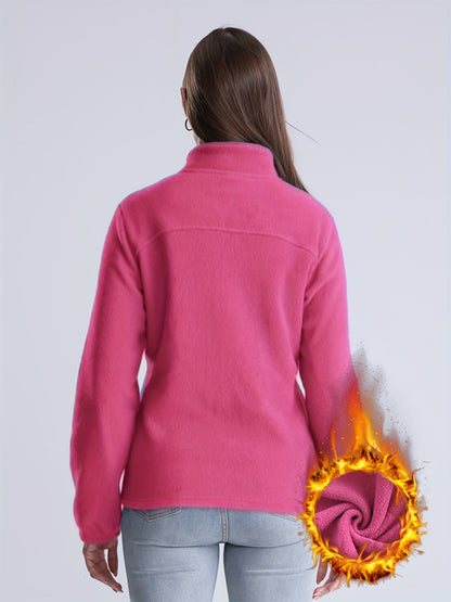 Nina | Plain plush-lined jacket with zip and pockets