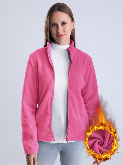 Nina | Plain plush-lined jacket with zip and pockets