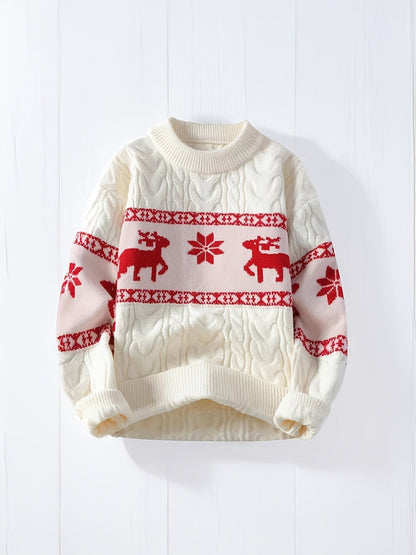 Nina | Festive Reindeer Pattern Knitted Jumper for Women