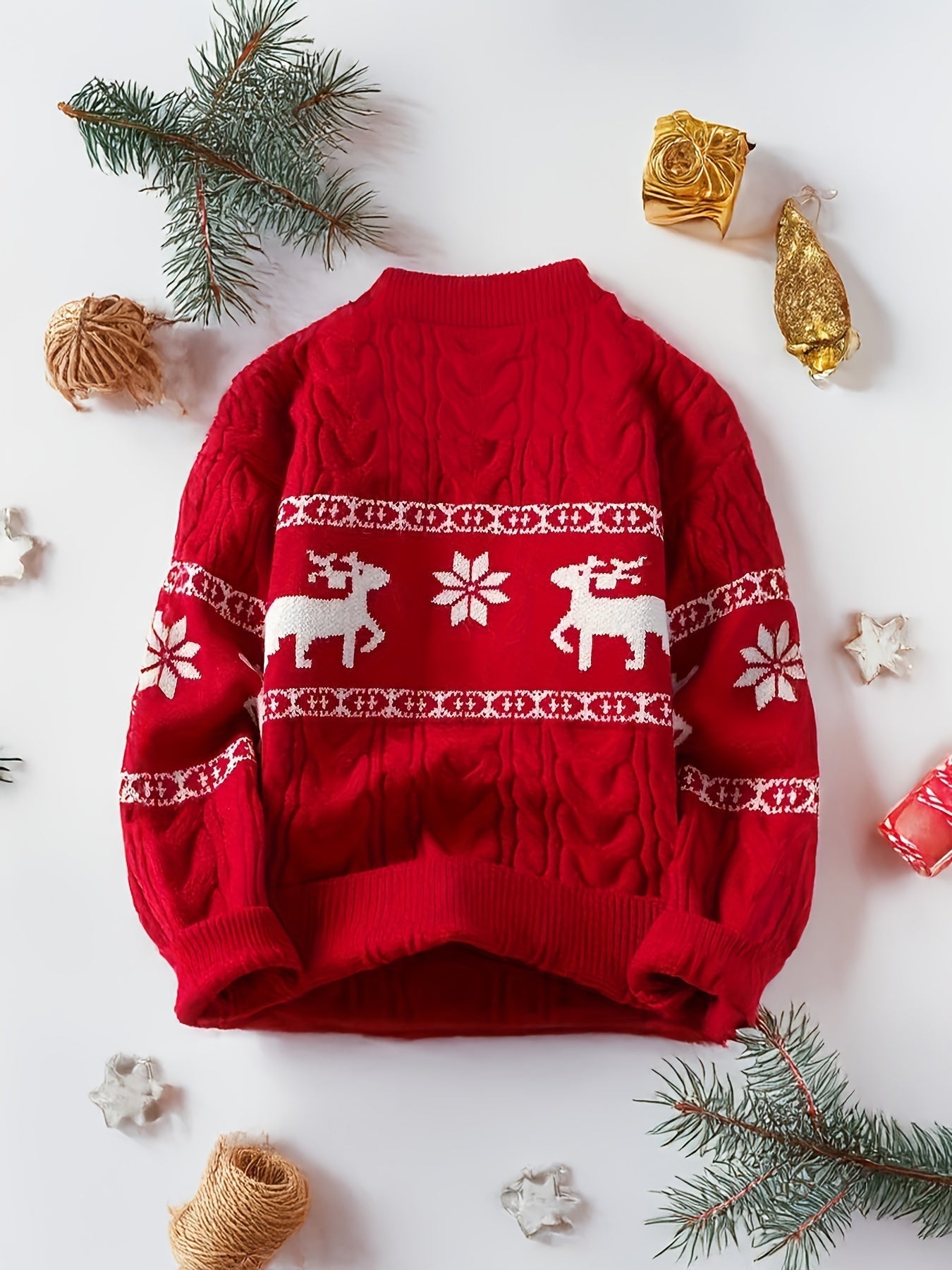 Nina | Festive Reindeer Pattern Knitted Jumper for Women