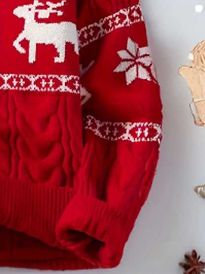Nina | Festive Reindeer Pattern Knitted Jumper for Women