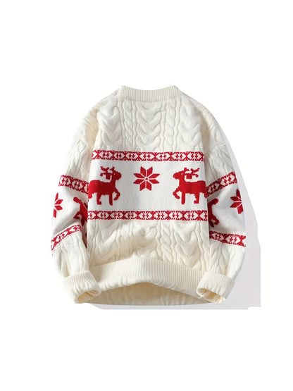 Nina | Festive Reindeer Pattern Knitted Jumper for Women