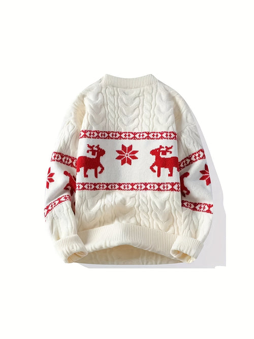 Nina | Festive Reindeer Pattern Knitted Jumper for Women