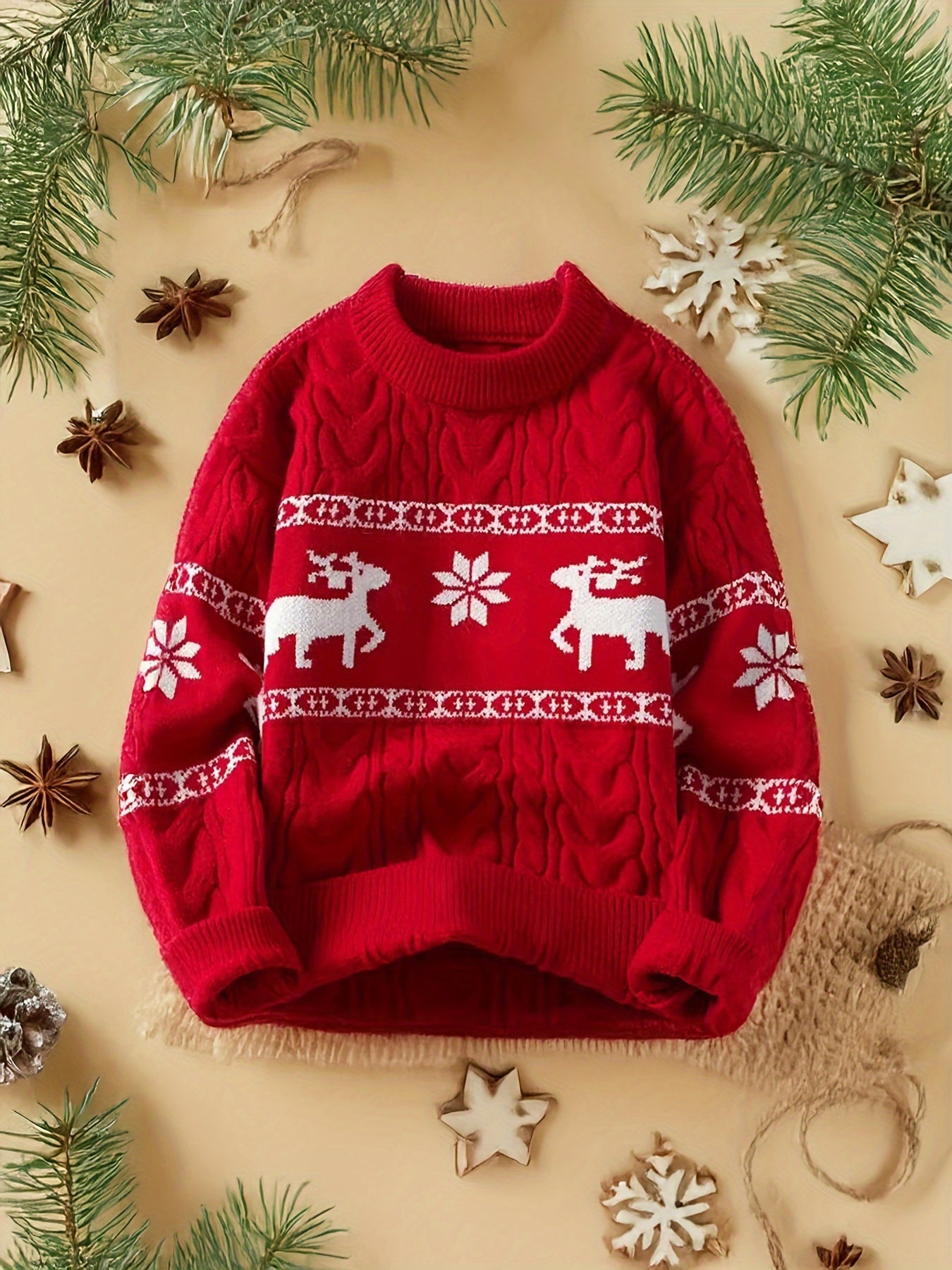 Nina | Festive Reindeer Pattern Knitted Jumper for Women