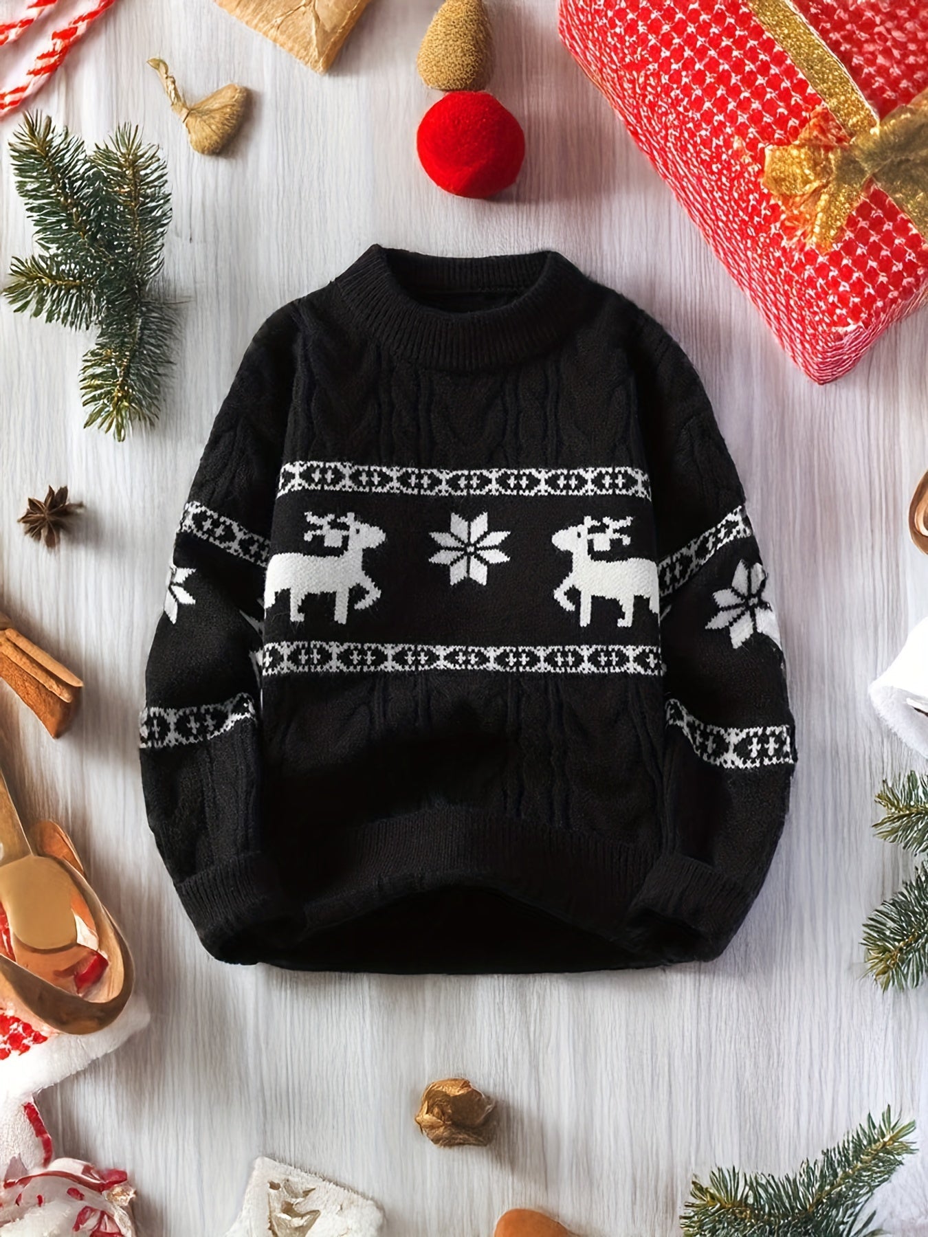 Nina | Festive Reindeer Pattern Knitted Jumper for Women