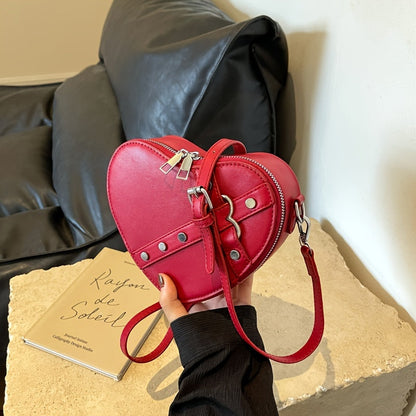 Nina | Heart-Shaped Shoulder Bag in Solid Colour