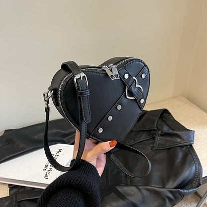 Nina | Heart-Shaped Shoulder Bag in Solid Colour