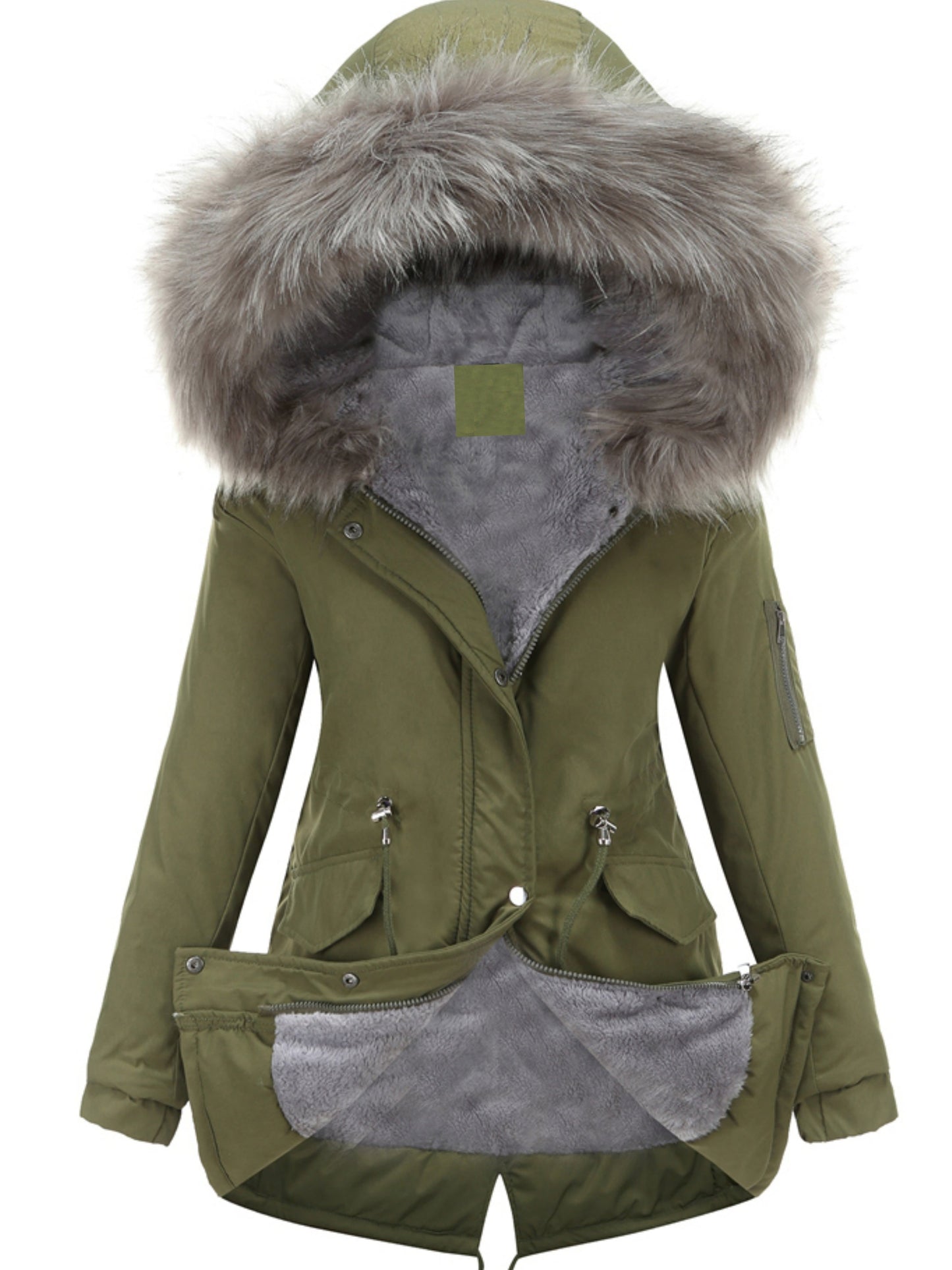 Nina | Zip-up fuzzy hoodie parka jacket