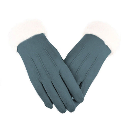 Nina | Stylish Velvet Leather Gloves