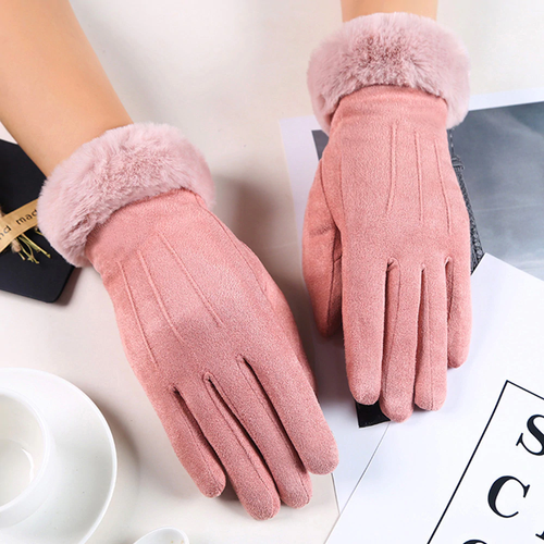 Nina | Stylish Velvet Leather Gloves