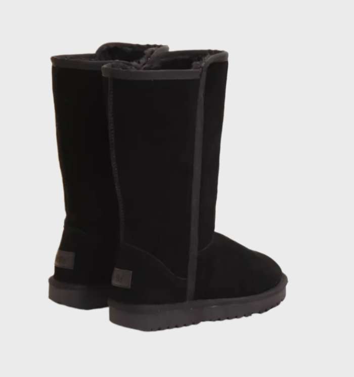 Nina | Warm and waterproof suede sheepskin boots with zip