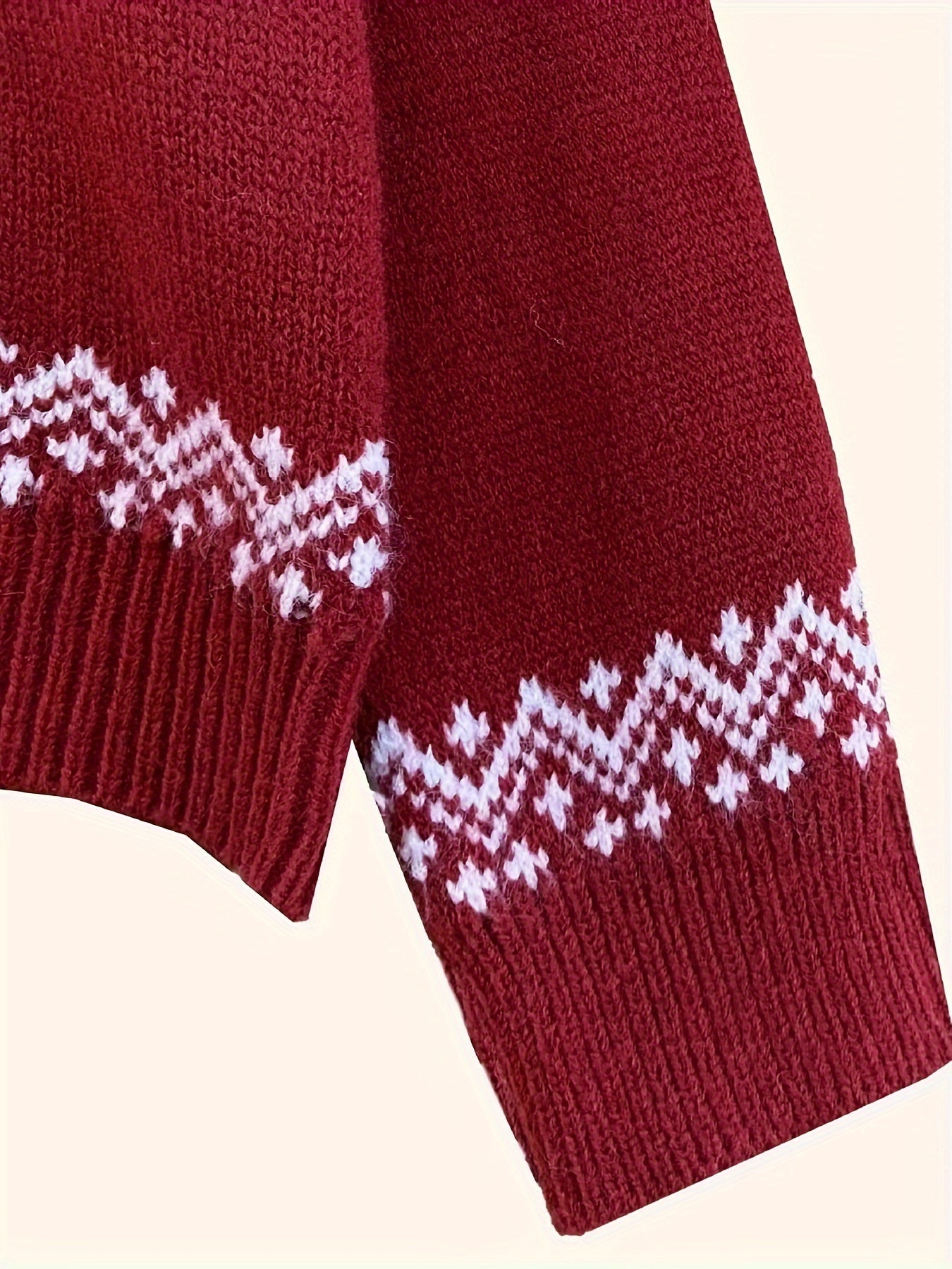 Noa | Casual jumper with Christmas deer print and collar