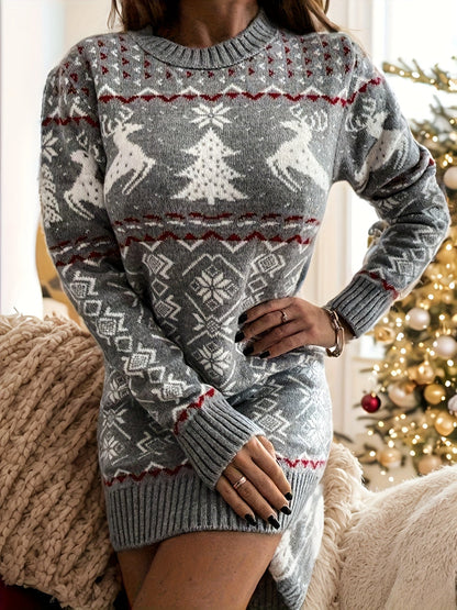 Noa | Elegant Christmas Sweater Dress with Long Sleeves