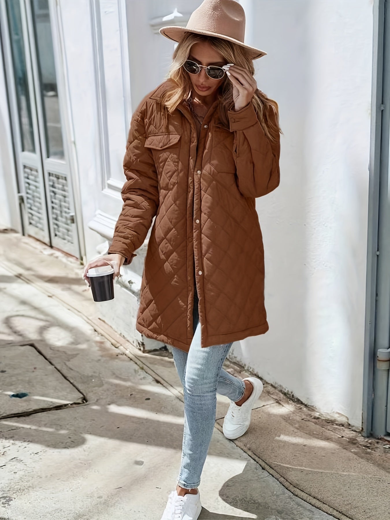 Noa | Quilted puffy jacket in solid colour