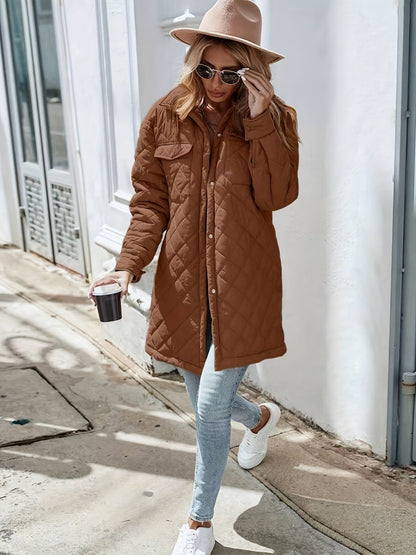 Noa | Quilted puffy jacket in solid colour