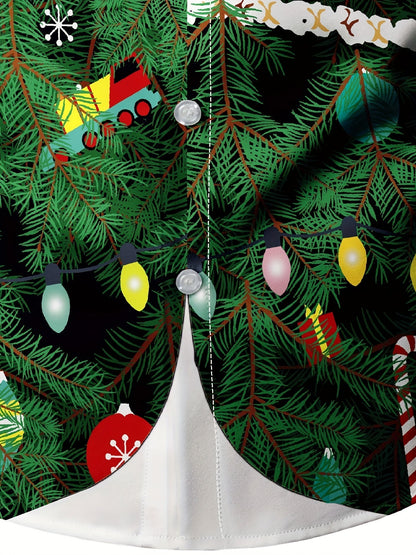 Noah | Christmas Tree Print Men's Shirt with Long Sleeves