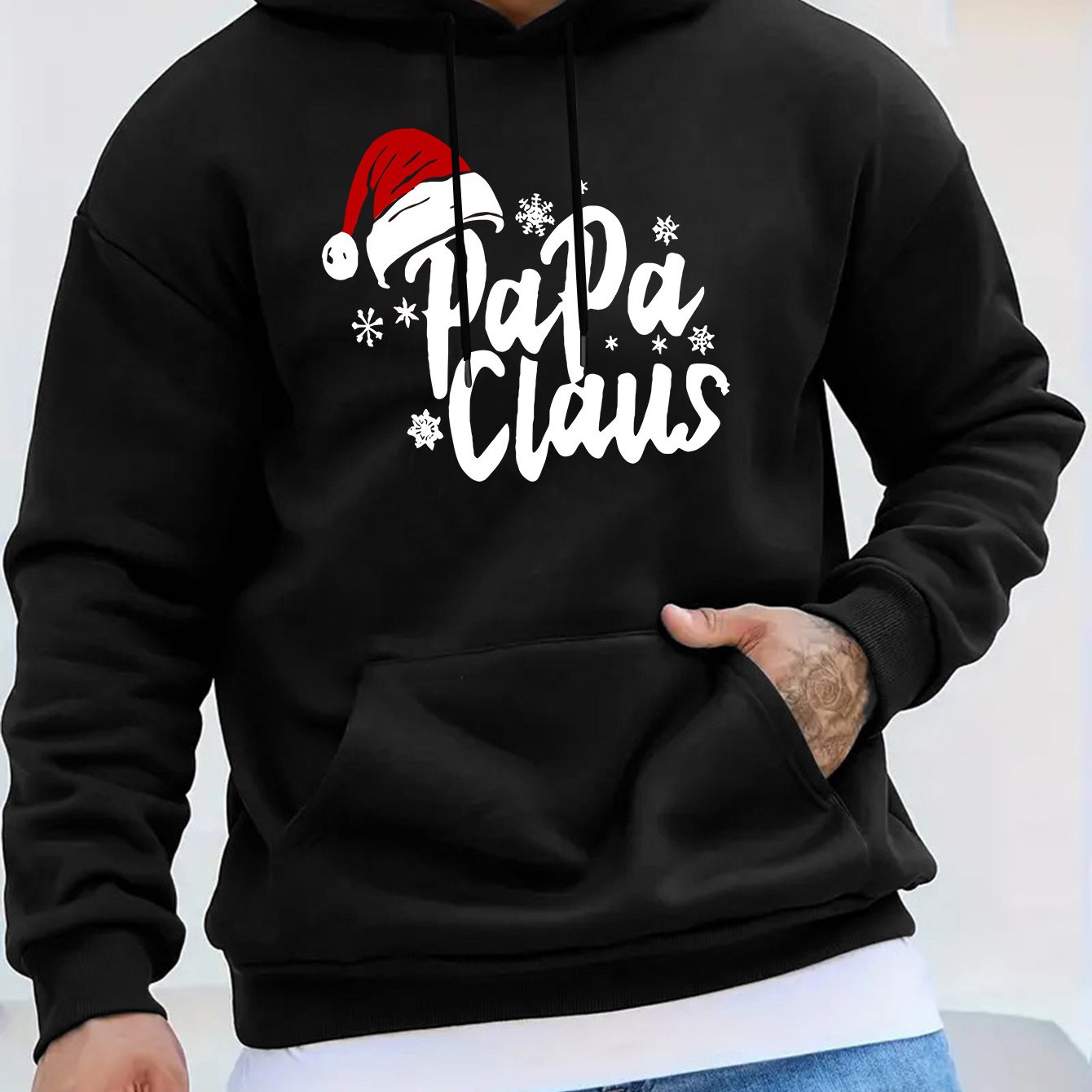 Papaclaus | Santa hoodie with pocket and long sleeves