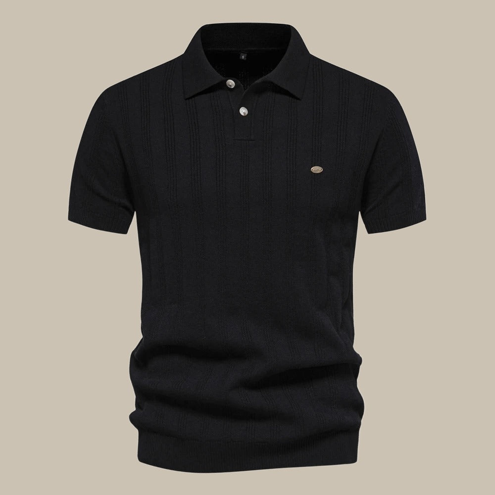 Peutrey | Stylish Wool Polo with Short Sleeves