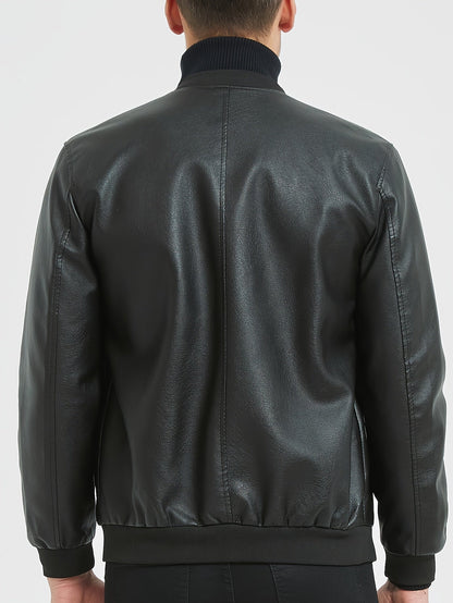 Piet | Classic Design PU Jacket in Solid Colour