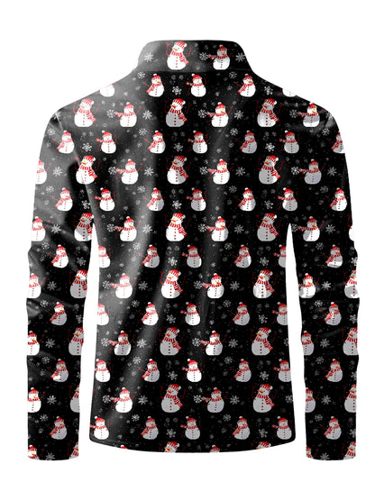 Pim | Casual shirt with Santa print and button closure